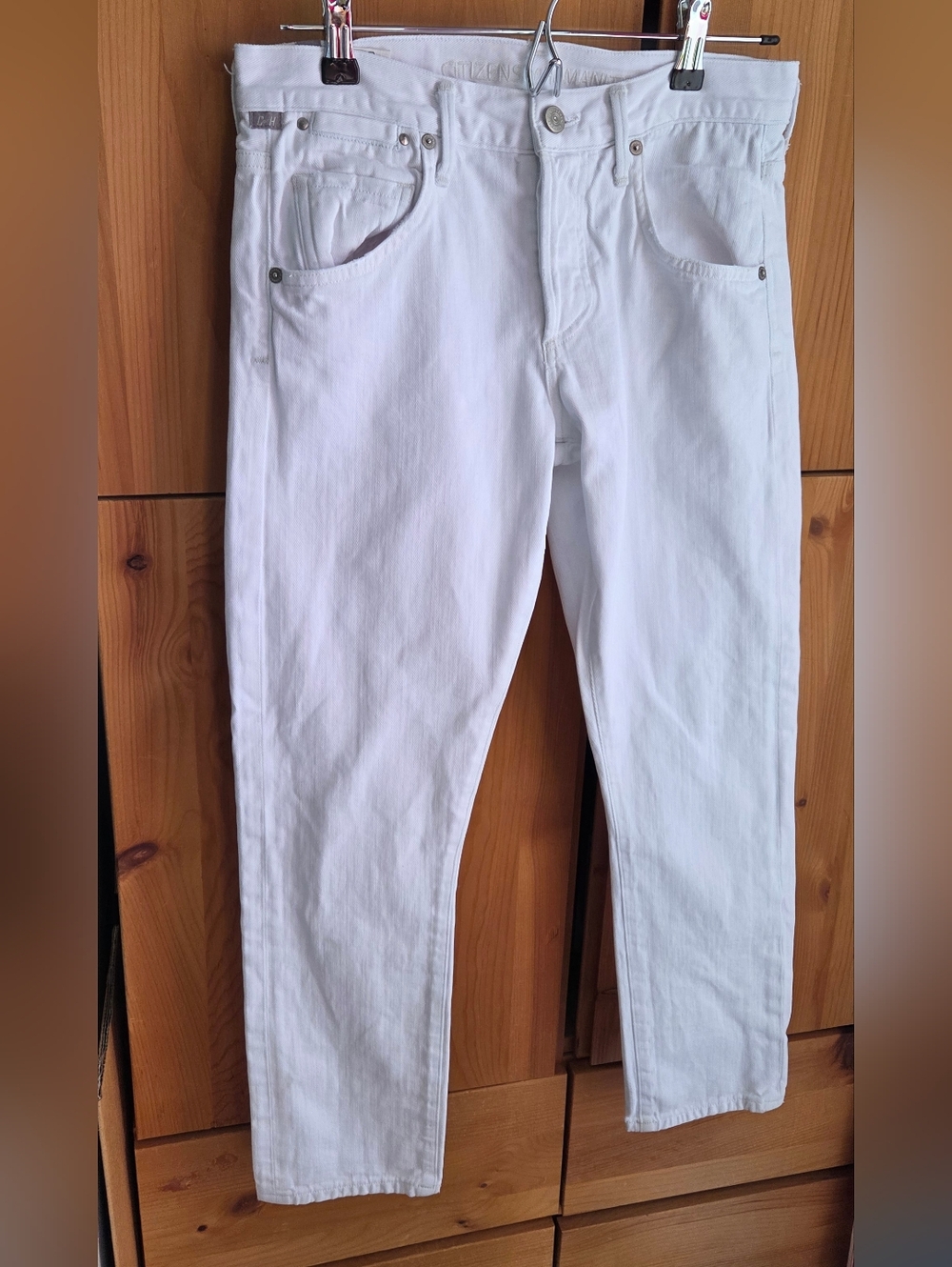 Citizens Of Humanity White Emerson Slim Boyfriend Button Fly Jeans Size 24